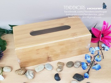 Caja pañuelos bambú