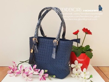 Bolso estilo cesta navy