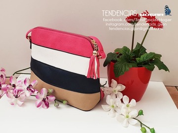 Bolso piezas horizontales fucsia